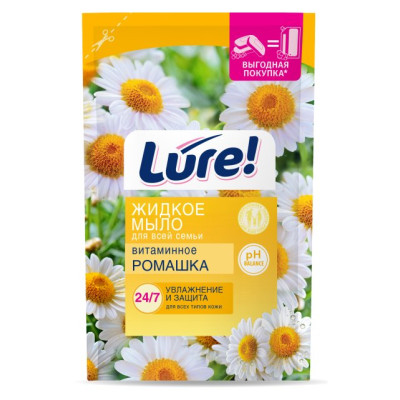 LURE Мыло жидкое д/всей семьи Ромашка дой-пак 450мл/уп12