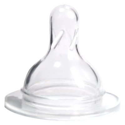 12324 Соска силикон. круглая д/бут с широким горлом крестообразн. отверстие  "Мой Малыш"/уп5