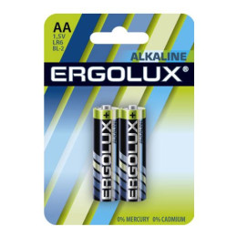 Батарейки Ergolux Alkaline LR6 AA 2шт/уп10