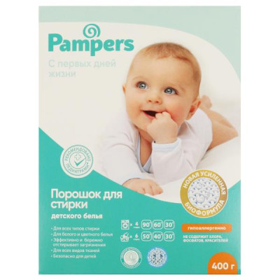 Порошок для стирки детского белья pampers 400 г Заботливая мама в кор.12шт