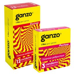 Презервативы GANZO NEW EXTASE, No12 (Точечно-ребристые, 12шт. в упак.)
