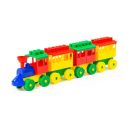 ПОЛЕСЬЕ Конструктор - Паровоз с тремя вагонами 2051