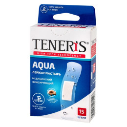 TENERIS AQUA Лейкопластырь водонепроницаемый медицинский фиксирующий на полимерной основе 15 шт.