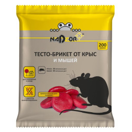 Тесто-брикет от крыс и мышей, 200г Nadzor/уп25
