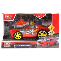 Машина пластик свет-звук СПОРТКАР 18 см, 2 кнопки, своб. ход, кор. Технопарк в кор.2*36шт