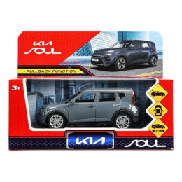Машина металл KIA soul длина 12 см, двери, багаж., инерц, темно-серый, кор. Технопарк в кор.2*36шт