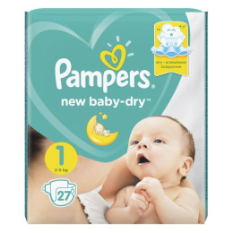 Подгузники Pampers New baby-dry 1 2-5кг 27шт /уп8