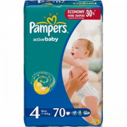 Подгузники Pampers Active baby-dry 4 8-14кг 70шт/уп2