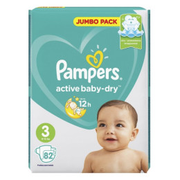 Подгузники Pampers Active baby-dry 3 6-10кг 82шт/уп2
