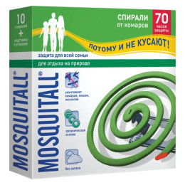 MOSQUITALL Спирали "Защита для взрослых" от комаров 10шт/уп24