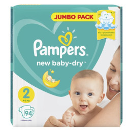 Подгузники Pampers New baby-dry 2 3-6кг 94шт/уп2