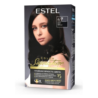 Стойкая крем-гель краска для волос ESTEL COLOR Signature 4/7 Мокко /уп12 Стойкая крем-гель краска для волос ESTEL COLOR Signature 4/7 Мокко /уп12