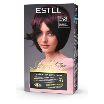 Стойкая крем-гель краска для волос ESTEL COLOR Signature 5/65 Спелая вишня /уп12