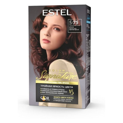 Стойкая крем-гель краска для волос ESTEL COLOR Signature 5/75 Брауни /уп12