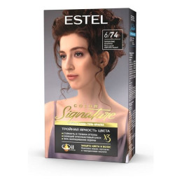 Стойкая крем-гель краска для волос ESTEL COLOR Signature 6/74 Парижские каштаны /уп12