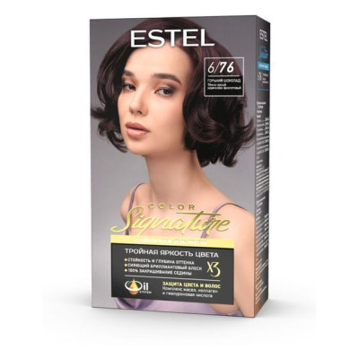 Стойкая крем-гель краска для волос ESTEL COLOR Signature 6/76 Горький шоколад /уп12