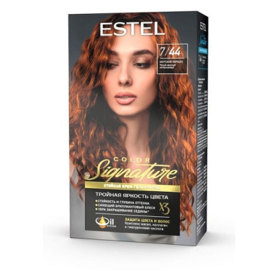 Стойкая крем-гель краска для волос ESTEL COLOR Signature 7/44 Морской коралл /уп12
