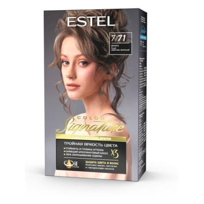 Стойкая крем-гель краска для волос ESTEL COLOR Signature 7/71 Фраппе /уп12