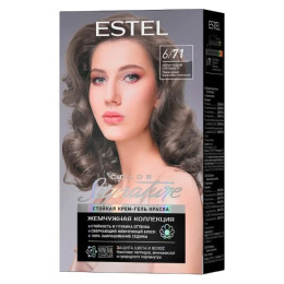 Стойкая крем-гель краска для волос ESTEL COLOR Signature 6/71 Коричневый перламутр  (Жемчужная колле