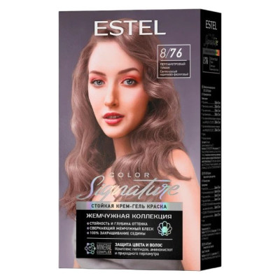 Стойкая крем-гель краска для волос ESTEL COLOR Signature 8/76 Перламутровый туман  (Жемчужная коллек