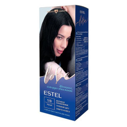 Стойкая крем-краска  для волос ESTEL LOVE тон 1/0 Черный /уп10