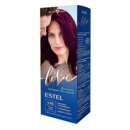 Стойкая крем-краска  для волос ESTEL LOVE тон 5/65  Спелая вишня /уп10