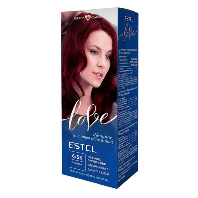 Стойкая крем-краска  для волос ESTEL LOVE тон 6/56  Махагон /уп10