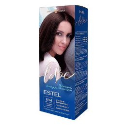 Стойкая крем-краска  для волос ESTEL LOVE тон 6/74 Темный каштан /уп10
