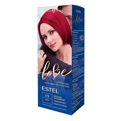 Стойкая крем-краска  для волос ESTEL LOVE тон 7/5 Рубин /уп10