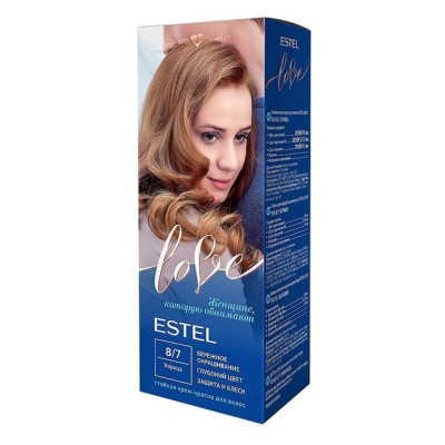 Стойкая крем-краска  для волос ESTEL LOVE тон 8/7 Корица /уп10