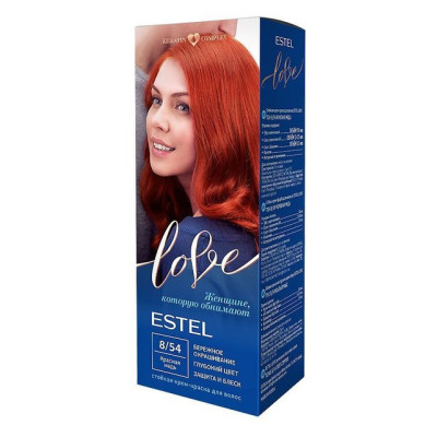 Стойкая крем-краска  для волос ESTEL LOVE тон 8/54 Красная медь /уп10