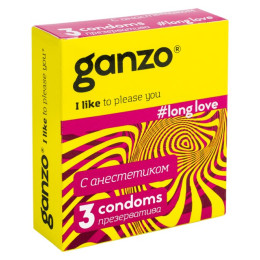Презервативы GANZO NEW LONG LOVE, No3 (С анестетиком, 3шт. в упак.)