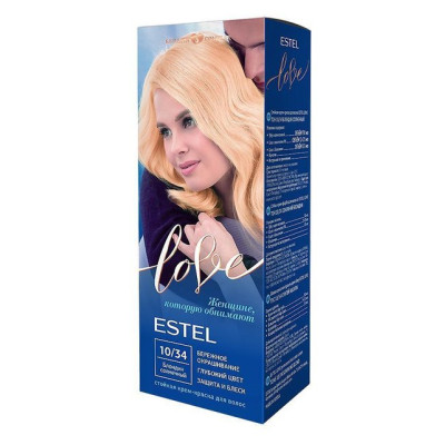 Стойкая крем-краска  для волос ESTEL LOVE тон 10/34 Блондин солнечный /уп10