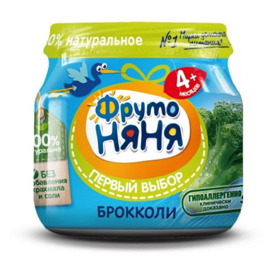 Пюре ФРУТО-НЯНЯ Брокколи с4,5м 80г /уп12