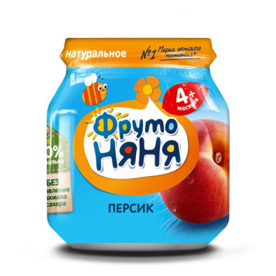 Пюре ФРУТО-НЯНЯ Персик натур 100г /уп12