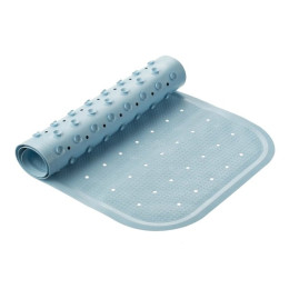 Антискользящий резиновый коврик для ванны ROXY-KIDS 34,5х76 см голубой (с отверстиями)