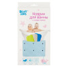 Антискользящий резиновый коврик для ванны ROXY-KIDS 34,5х76 см голубой (с отверстиями)