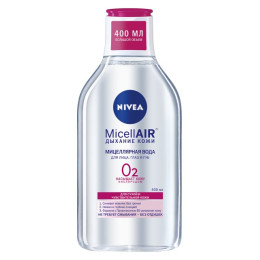NIVEA VISAGE Мицеллярная вода Смягчающая MicellAIR Дыхание кожи д/сух/чув, 400мл/уп10