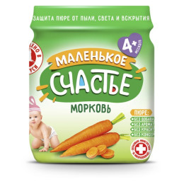 Пюре Маленькое счастье  Морковь 90гр/уп12