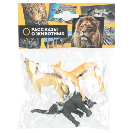 Игрушки пластизоль набор из 3-х диких животных в пакете ИГРАЕМ ВМЕСТЕ в кор.2*180наб