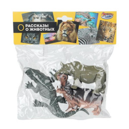 Игрушки пластизоль набор из 3-х диких животных в пакете ИГРАЕМ ВМЕСТЕ в кор.2*72шт