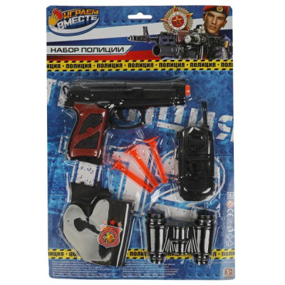 Набор оружия ПОЛИЦИЯ пистолет с присосками, блист.26*36*3см ИГРАЕМ ВМЕСТЕ в кор.2*60шт