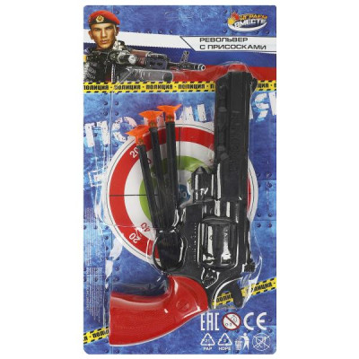 Револьвер с присосками, ПОЛИЦИЯ, блист.17*32*3см ИГРАЕМ ВМЕСТЕ в кор.2*90шт Револьвер с присосками, ПОЛИЦИЯ, блист.17*32*3см ИГРАЕМ ВМЕСТЕ в кор.2*90шт