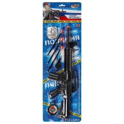Набор оружия ПОЛИЦИЯ автомат с присосками, блист.56*18*4см ИГРАЕМ ВМЕСТЕ в кор.2*90шт