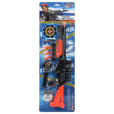 Набор оружия ПОЛИЦИЯ автомат с присосками, блист.18*56*5см ИГРАЕМ ВМЕСТЕ в кор.2*96шт