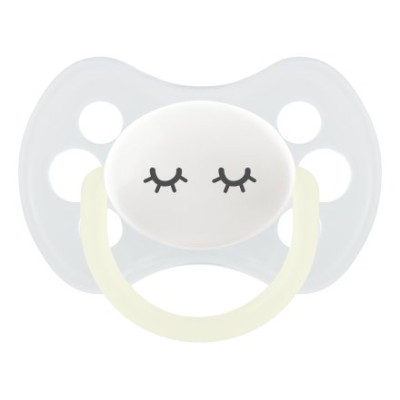 Пустышка круг. сосок, светящ. кольцо 0+  мес, лат. Just Lubby/уп24 33462