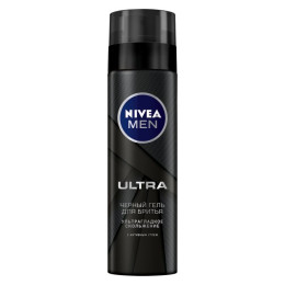 NIVEA FOR MEN Гель для бритья Чёрный ULTRA 200мл/уп12