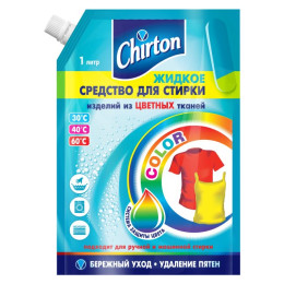 Жидкое средство для стирки Чиртон "Для цветных тканей" 1л/уп6