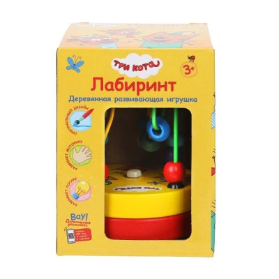 Игрушка деревянная Три Кота лабиринт, коробка Буратино в кор.125шт