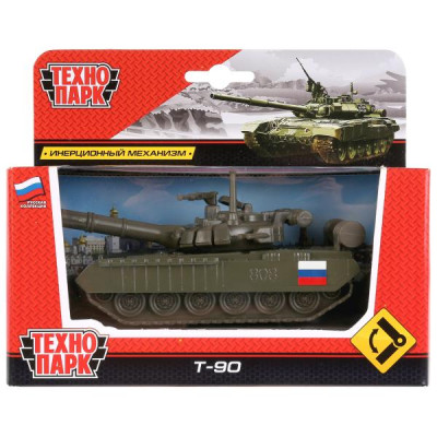 Модель металл ТАНК t-90, 12 см, подвиж. дет. инерц., кор. Технопарк в кор.2*24шт